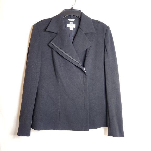 Talbots Jackets & Blazers - Talbots Black Blazer With Asymetrical Zip Size 10. Capsule,  Dark Feminine.